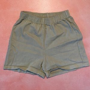 Urban Outfitters Urban Renewal 100% Cotton Elastic Waistband Sage Green Shorts S